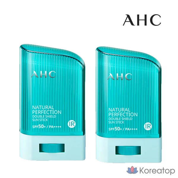 Солнцезащитный стик AHC Natural Double Shield, 22 г, зеленый, 44 г, 1 шт.