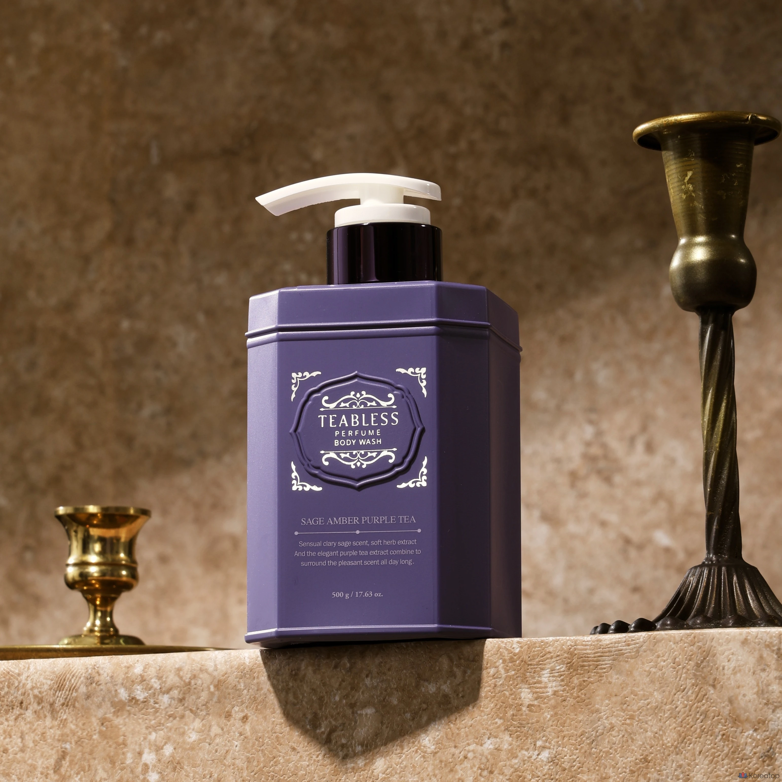 Гель для душа TEABLESS с ароматом фиолетового чая, цветочно-древесный, 500 г, 1 упаковка.