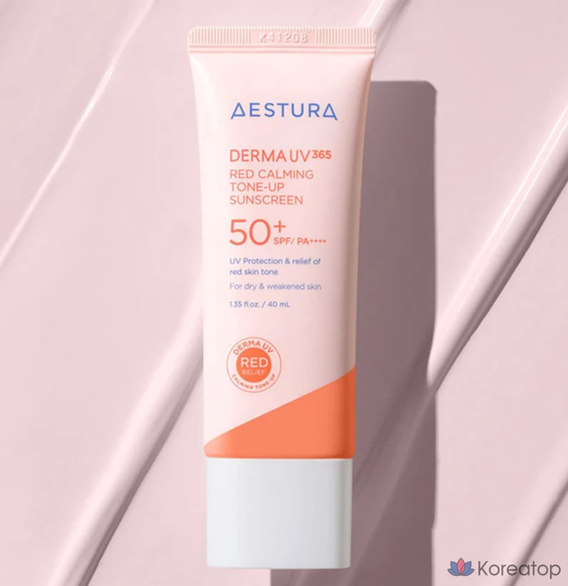 Солнцезащитный крем Estura Derma UV 365 Red Soothing Tone-Up Sunscreen SPF50+ PA++++, 40 мл, 1 шт.