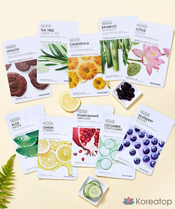 Тканевая маска для лица The Face Shop с ароматом черники, 20 г, 1 упаковка, 1 штука