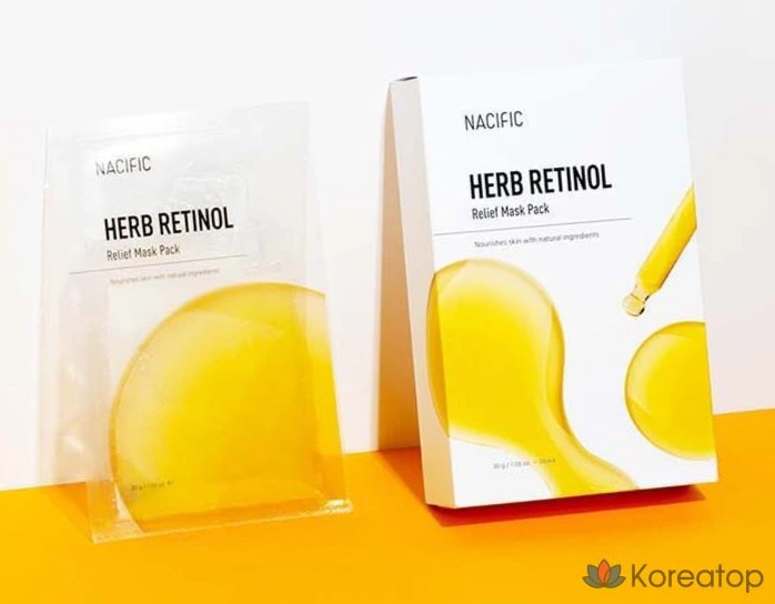 Маска для лица NACIFIC Herb Retinol Relief Mask Pack 30 г, 1 упаковка, 3 упаковки, фото 5
