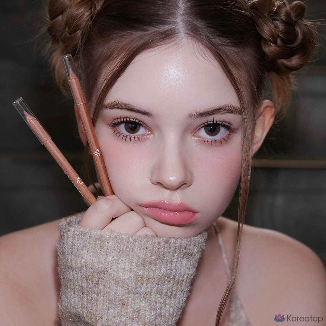 AOU Карандаш для губ, 3 цвета, холодный цвет, натуральный карандаш для контурирования губ, тонкий карандаш и кисточка в комплекте, 1 шт., 3 холодных оттенка, фото 3