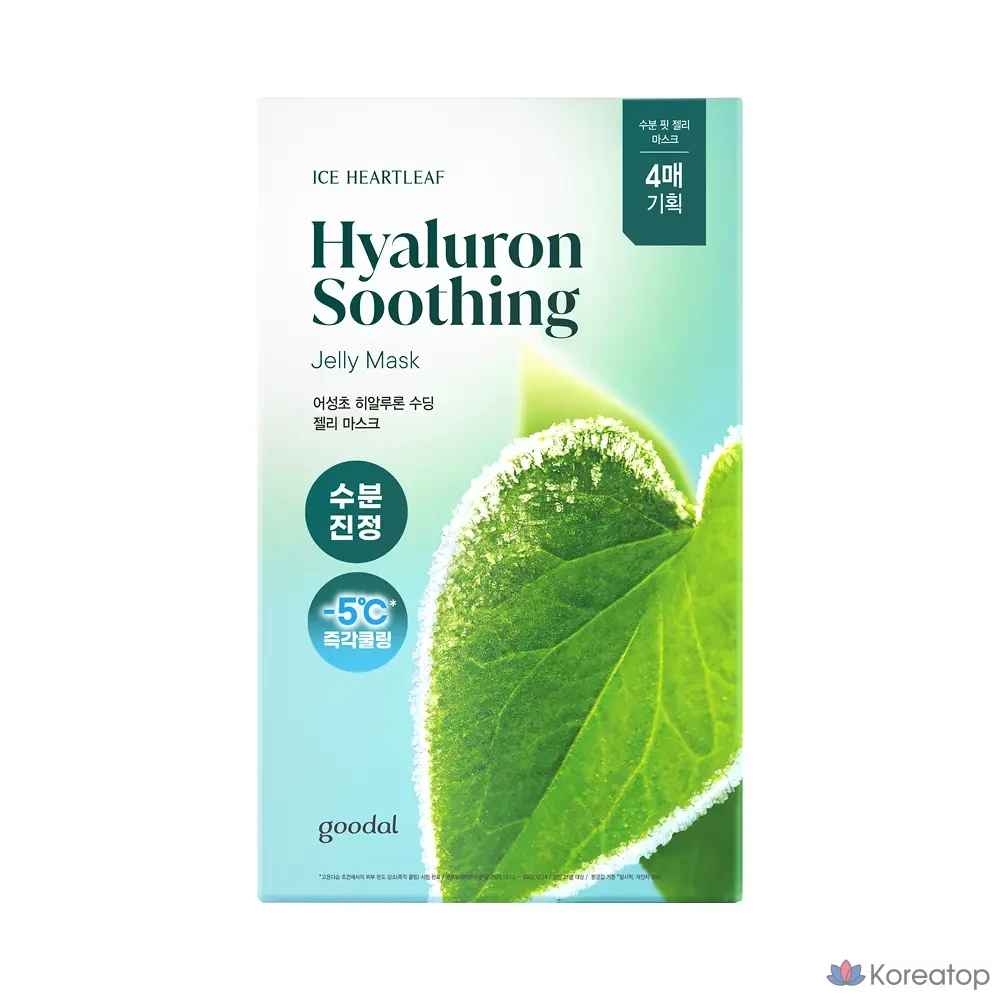 Успокаивающая гелевая маска Goodal Eoseongcho с гиалуроновой кислотой, набор из 4 штук (1 шт.)
