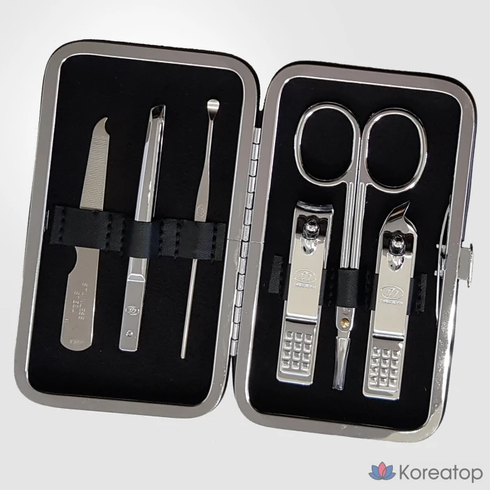 Набор для ухода Three Seven 777 Simple Nail Clipper 6-piece Set, серебристый, 2 шт.