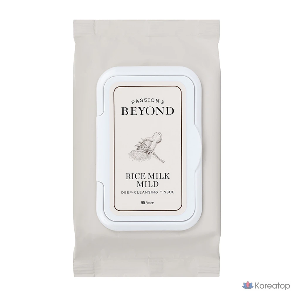 Салфетки BEYOND Rice Milk Mild для глубокого очищения, 50 листов, 1 упаковка.