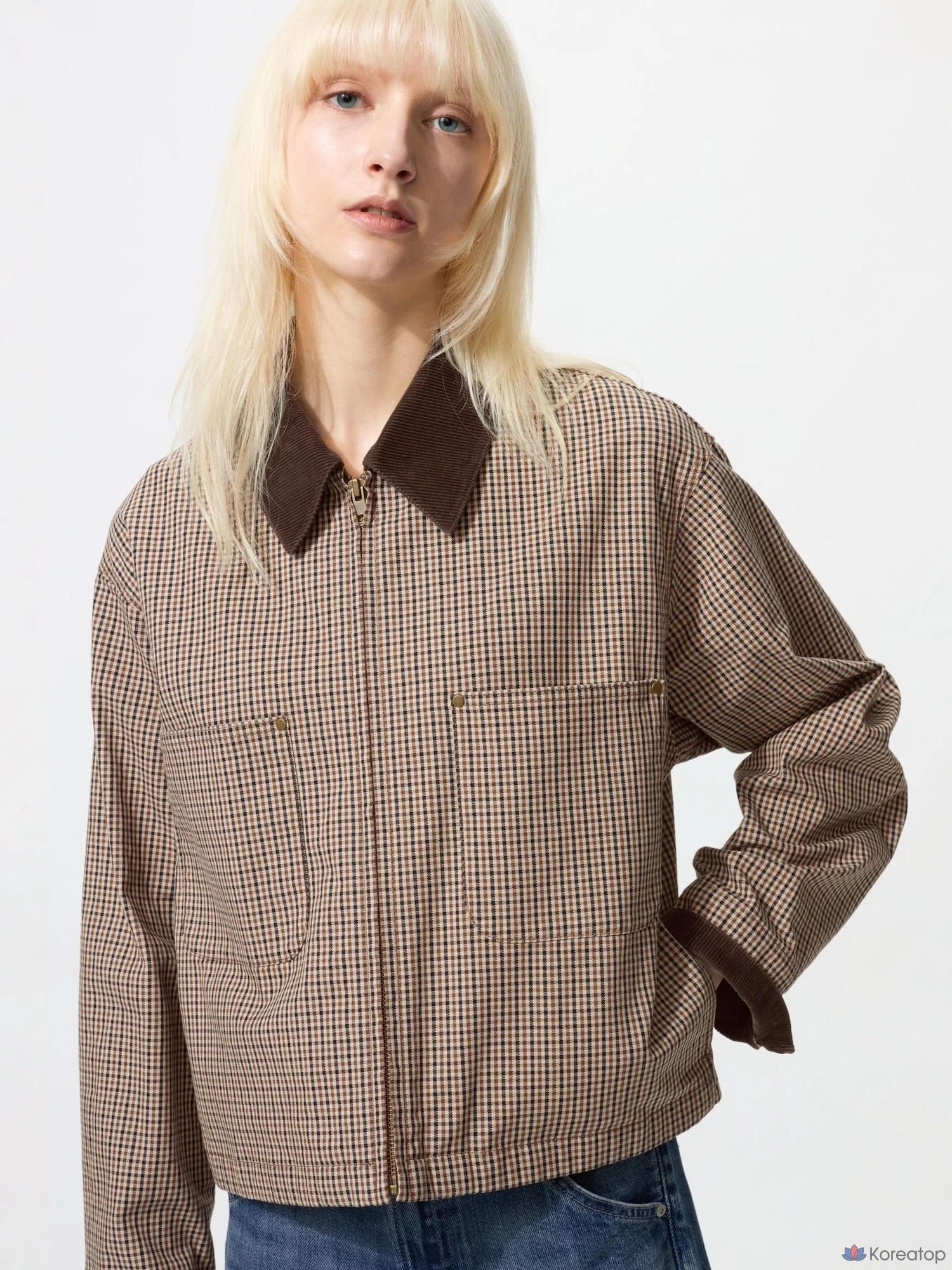 Куртка на молнии Uniqlo Zip-Up Short Jacket, узорчатая