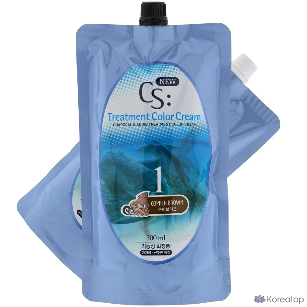 Крем-краска для волос Somang CS Treatment Squid Ink Color Cream 500 мл, медно-коричневый, 1 шт.