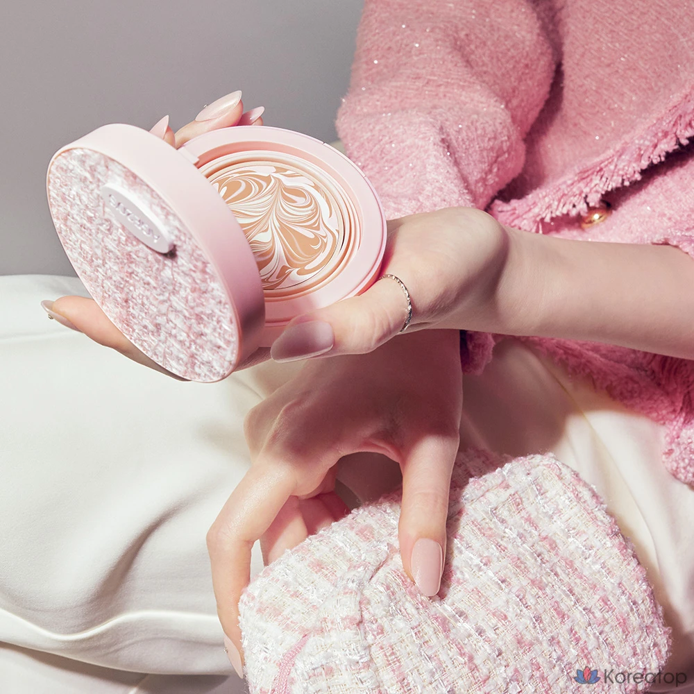 Тональный крем Essence Cover Pact Flora Blooming Tweed Edition, 14 г, оттенок № 23 Medium Beige, 2 комплекта., фото 6