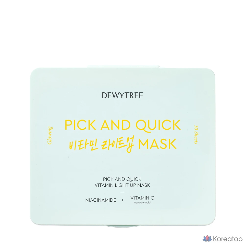 Светящаяся маска для лица Dewytree Pick &amp; Quick Vitamin, 30 штук, 1 упаковка