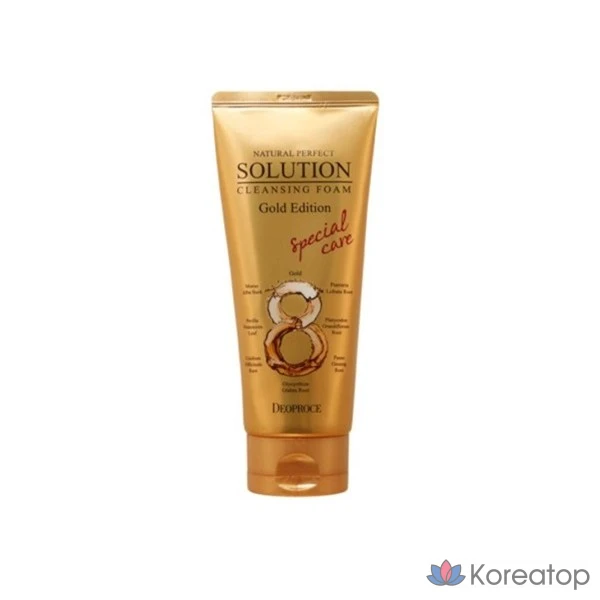 Очищающая пенка для лица Deoproce Natural Perfect Solution Gold Edition, 50 г, 1 шт.