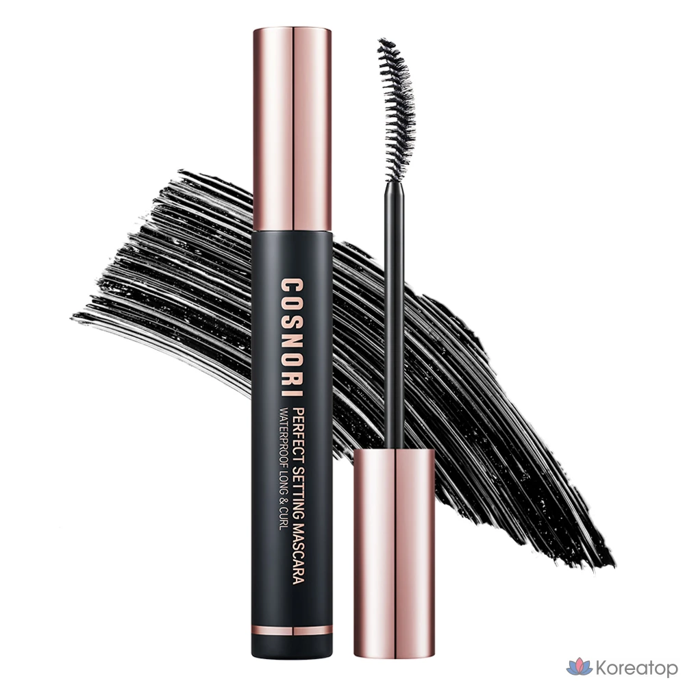 Водостойкая тушь для ресниц Cosnori Perfect Setting Waterproof Long & Curl Mascara, 7 мл, 01 Black, 1 шт.