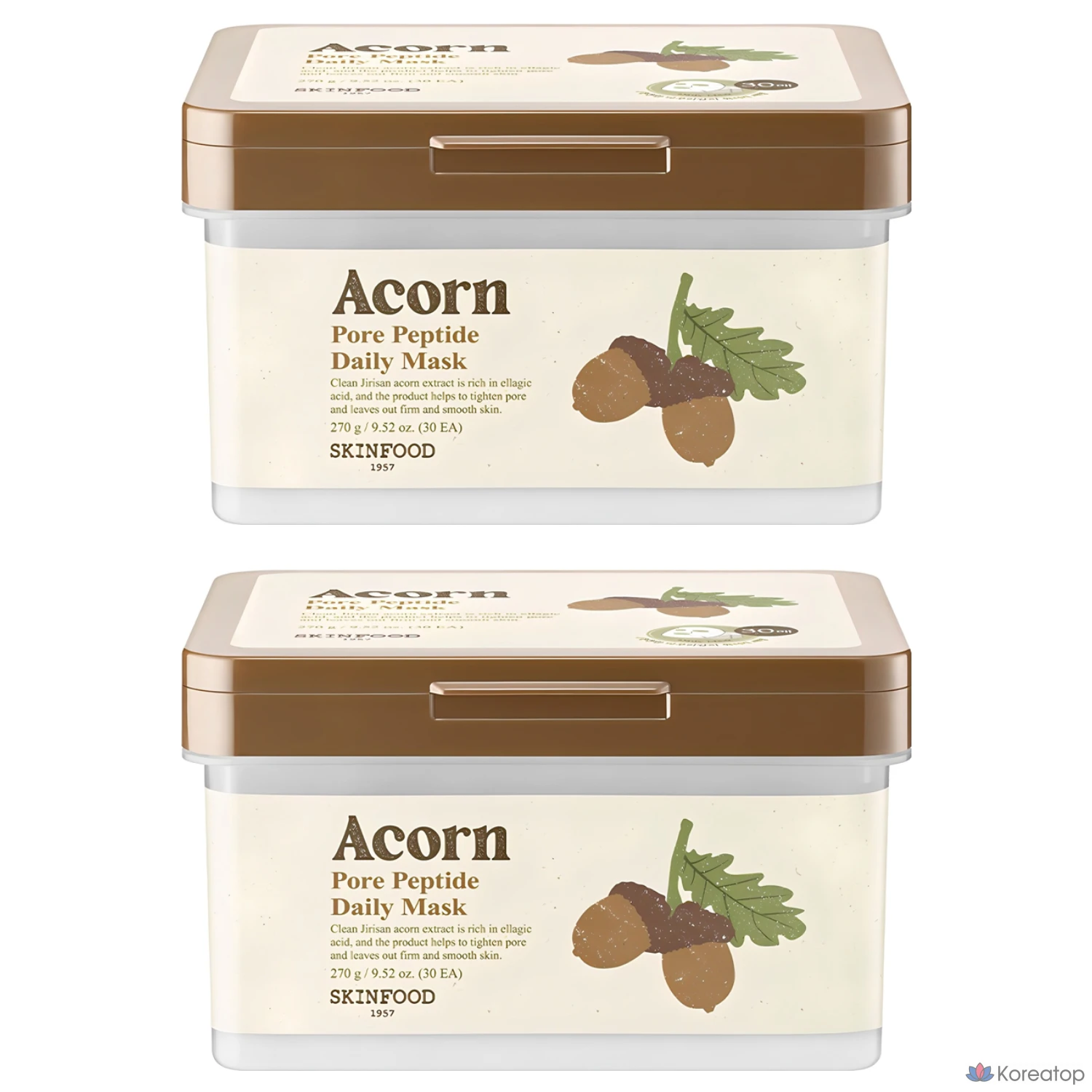 Маска для лица Skinfood Acorn Pore Peptide, 270 г, 30 штук, 2 упаковки.