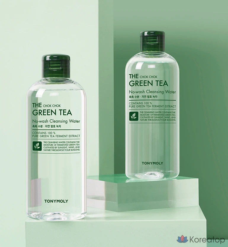 Очищающая вода с зеленым чаем Tony Moly The Chok Chok, 500 мл, 1 шт., фото 3