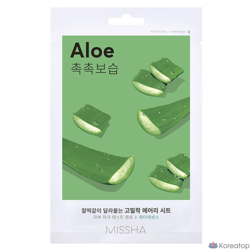 Тканевая маска Missha Airy с алоэ вера, 1 упаковка, 1 штука