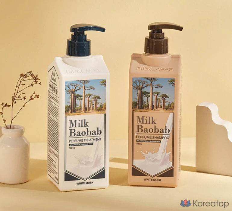 Шампунь Milk Baobab Perfume 500 мл + средство для ухода 1 л White Musk, 1 шт.