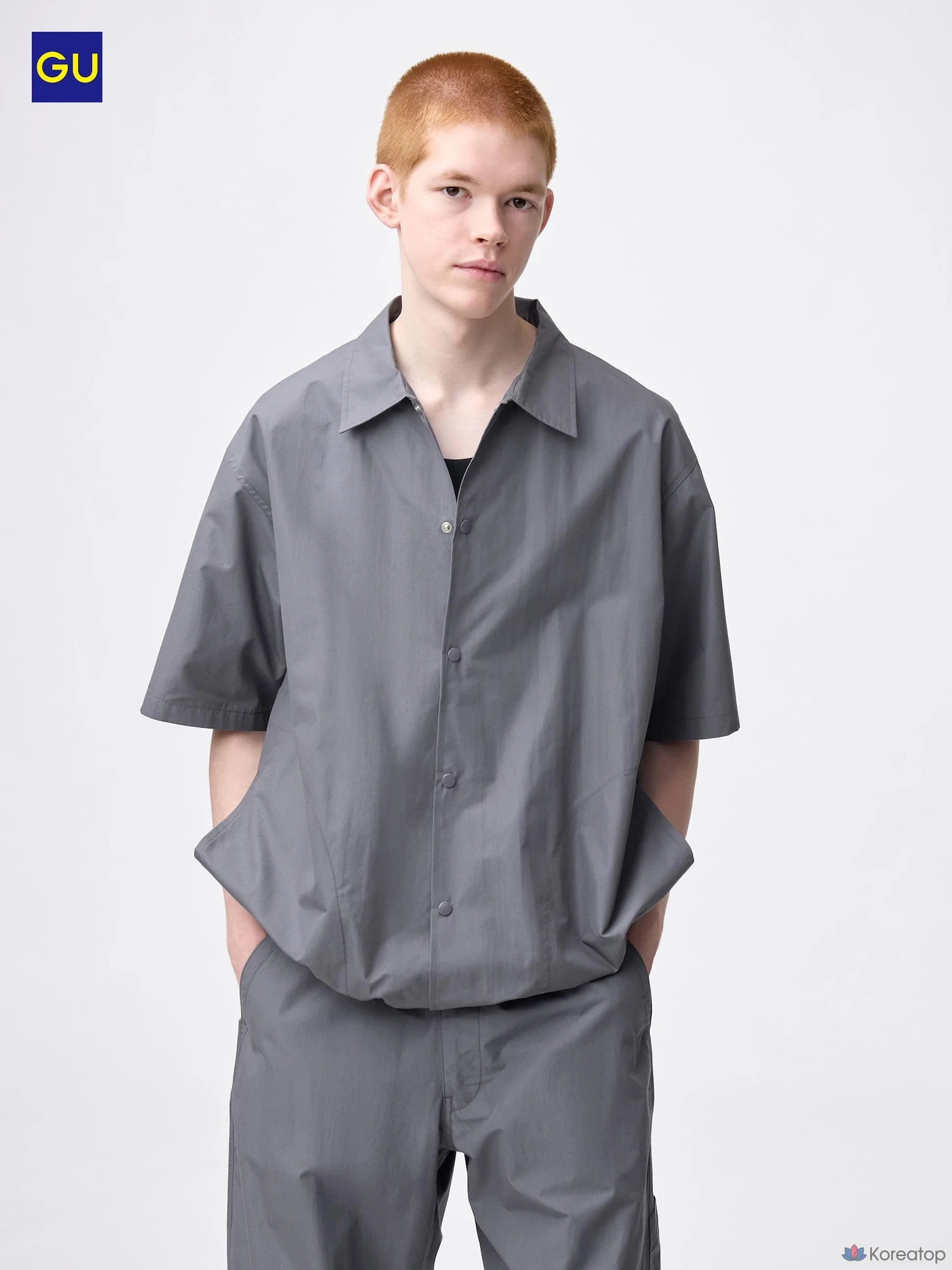 Рубашка Uniqlo Dry Coach Shirt с коротким рукавом