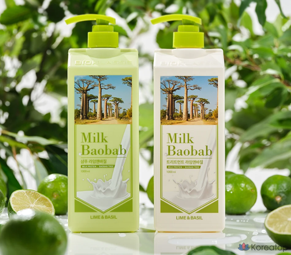 Средство для ухода за кожей на основе баобаба с лаймом и базиликом, 1 л, 1 бутылка.