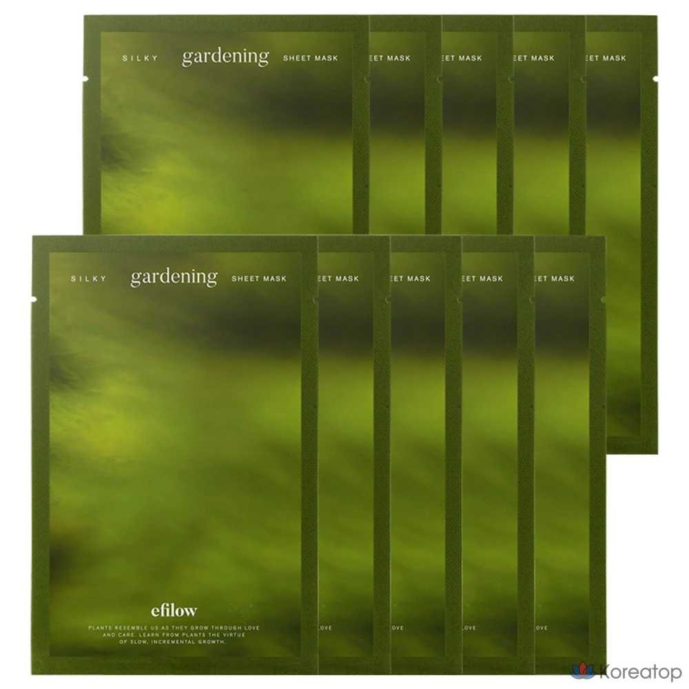 Набор из 10 ультраадгезивных масок Efilow для сужения пор с мягким кислым эффектом.