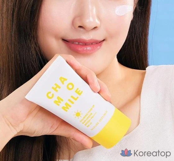 Солнцезащитный крем Nature Republic Chamomile Calming Tone-Up Sunscreen SPF50+ PA++++, 50 мл, 1 шт.