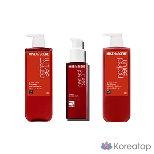 Mise en Scene Perfect Super Rich Serum Extreme Damage Care Shampoo Floral Musk, 900 мл, 1 шт., фото 7