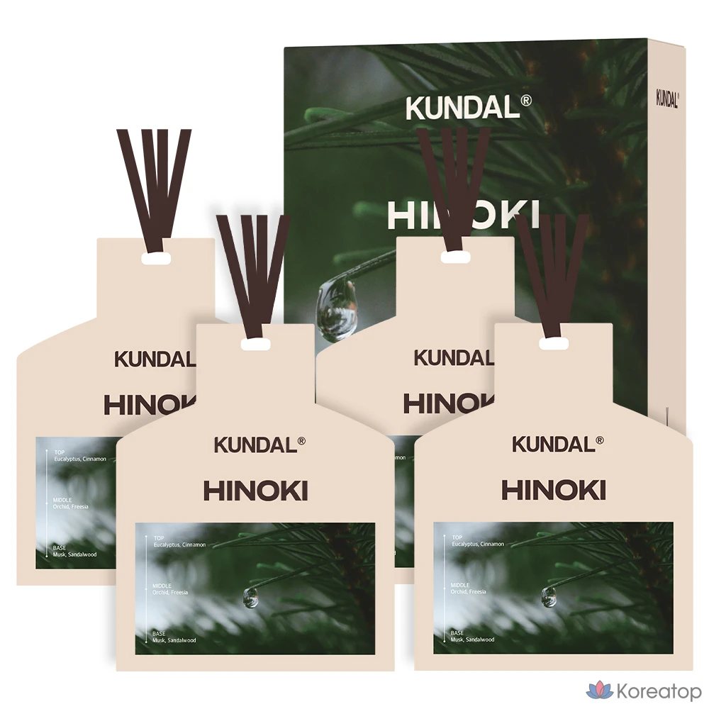 Парфюмированное саше Kundal Car, 7г x 4р, 1 шт, Хиноки