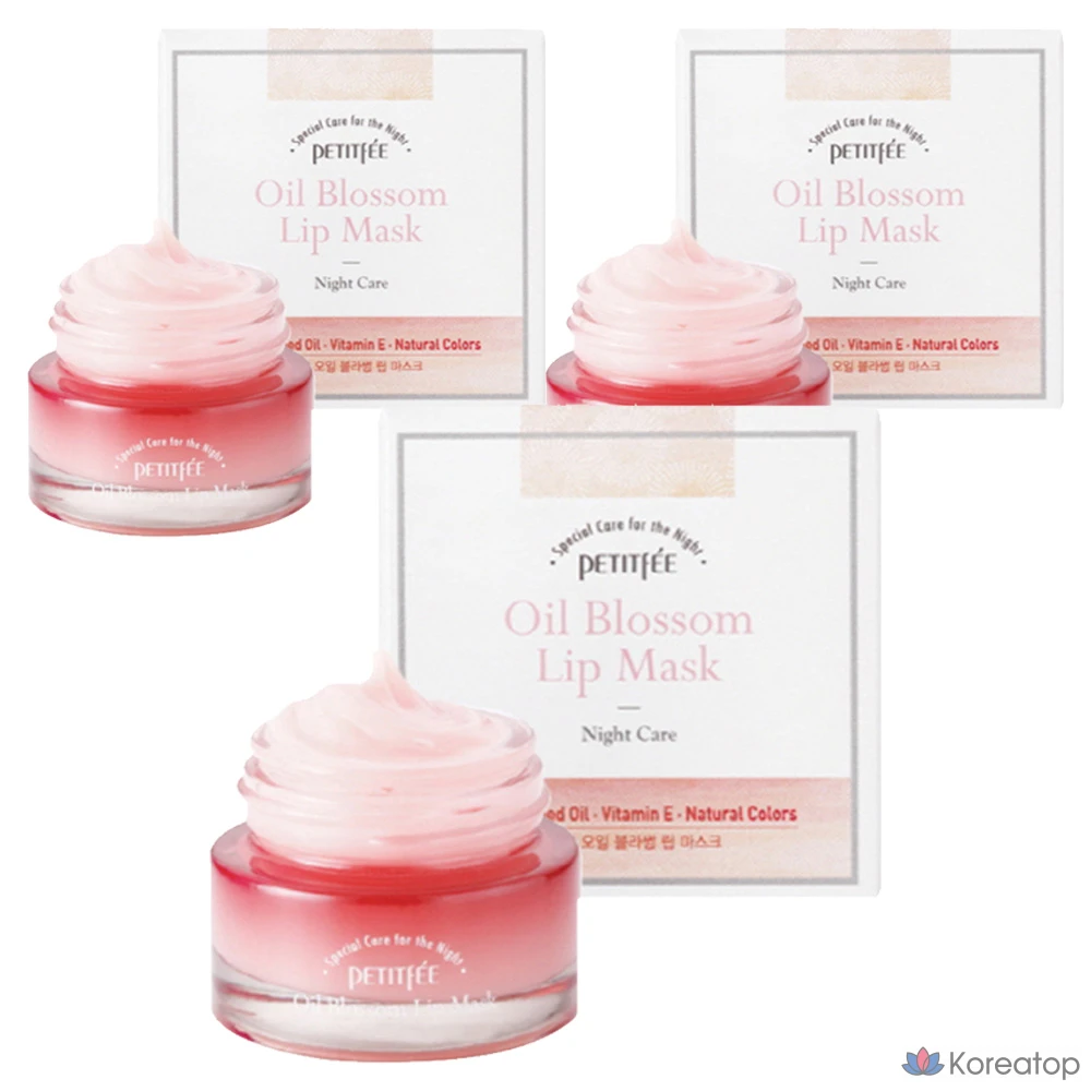 Набор из 3 масок для губ Petitfee с маслом камелии, 15 г.