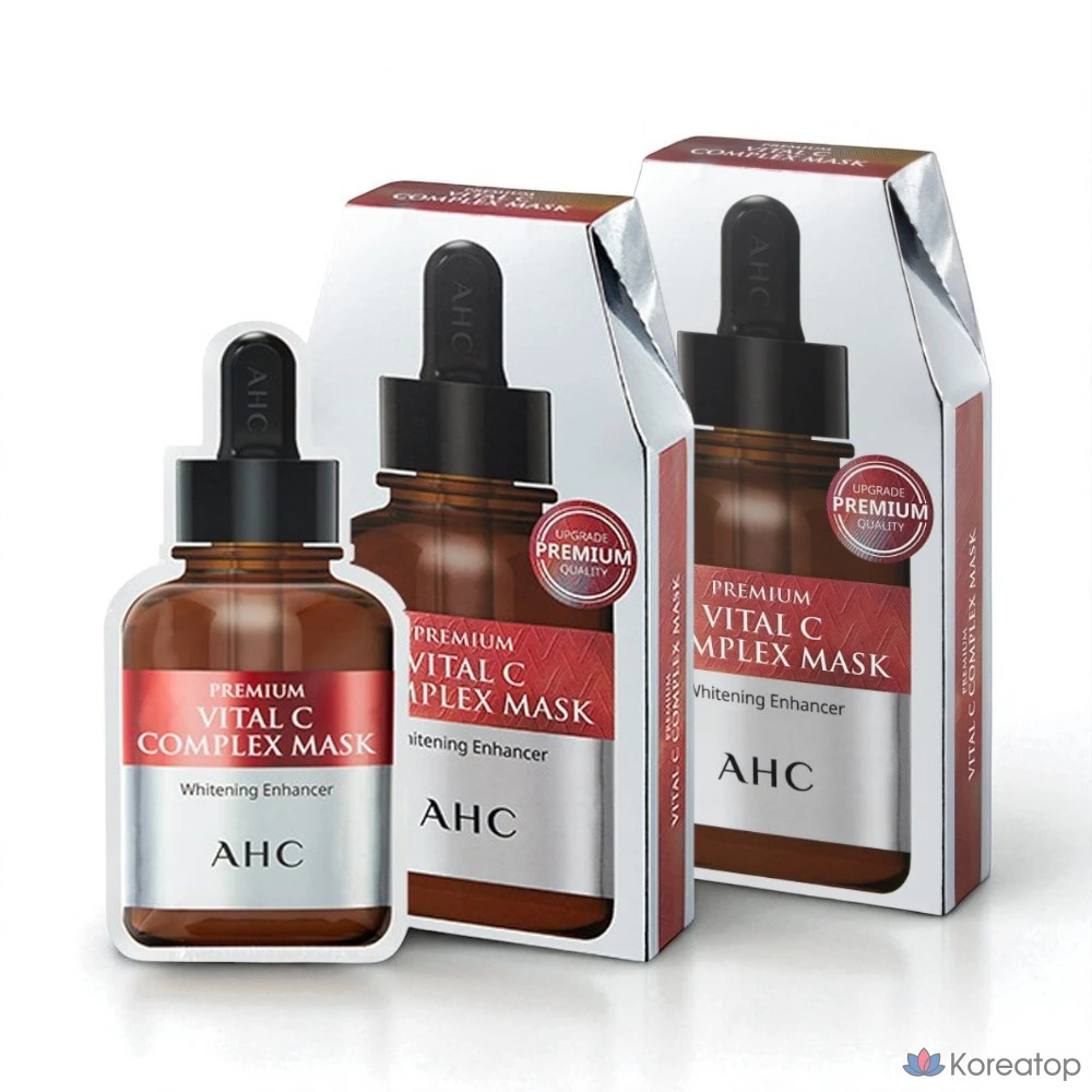 Набор из 5 ватных дисков с витамином С AHC Premium Vital C Complex Mask Pack / Whitening Ampoule / Vitamin C Cotton Mask, 2 упаковки