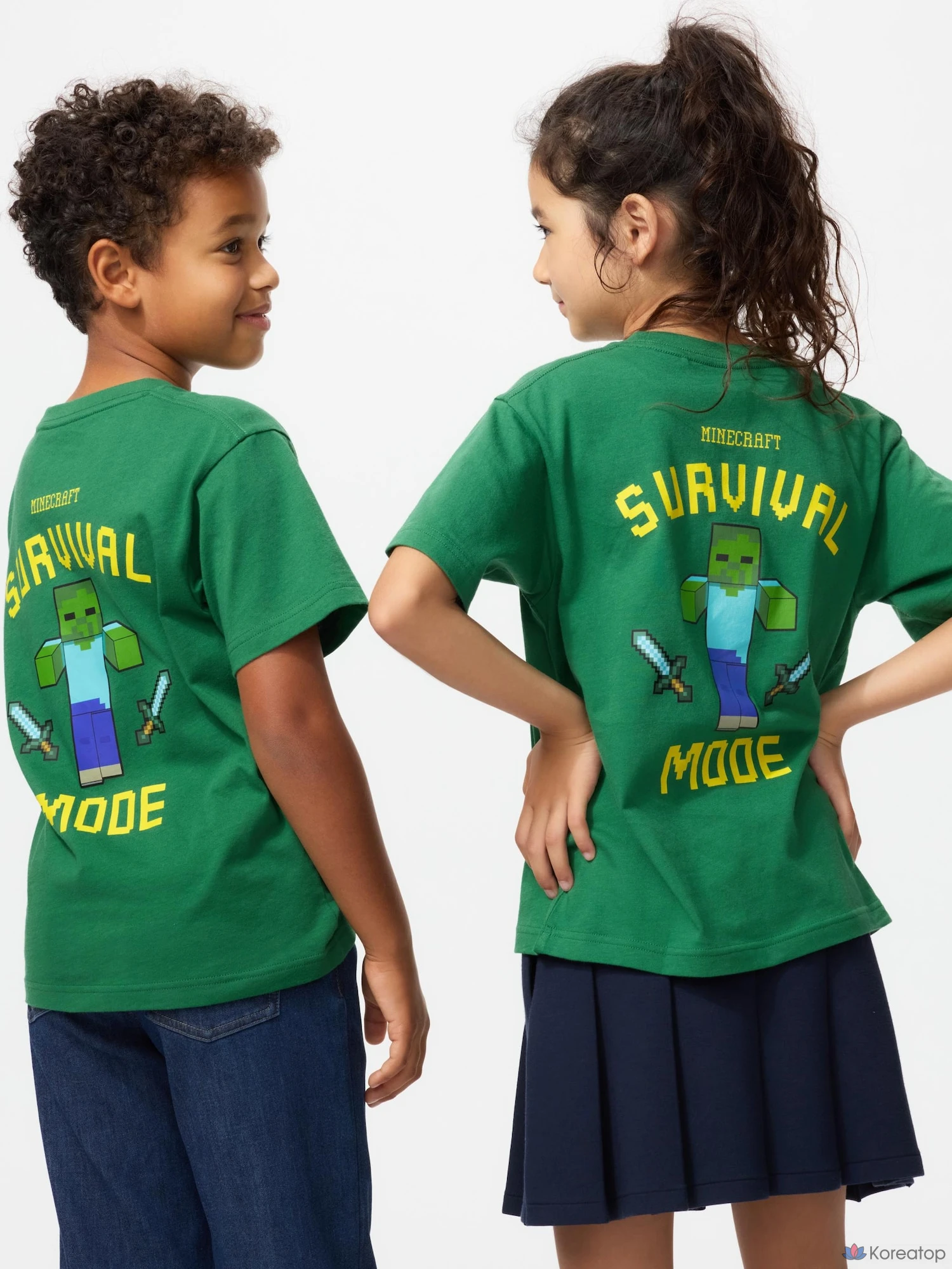 Футболка детская Uniqlo Minecraft UT Graphic T-Shirt, черный