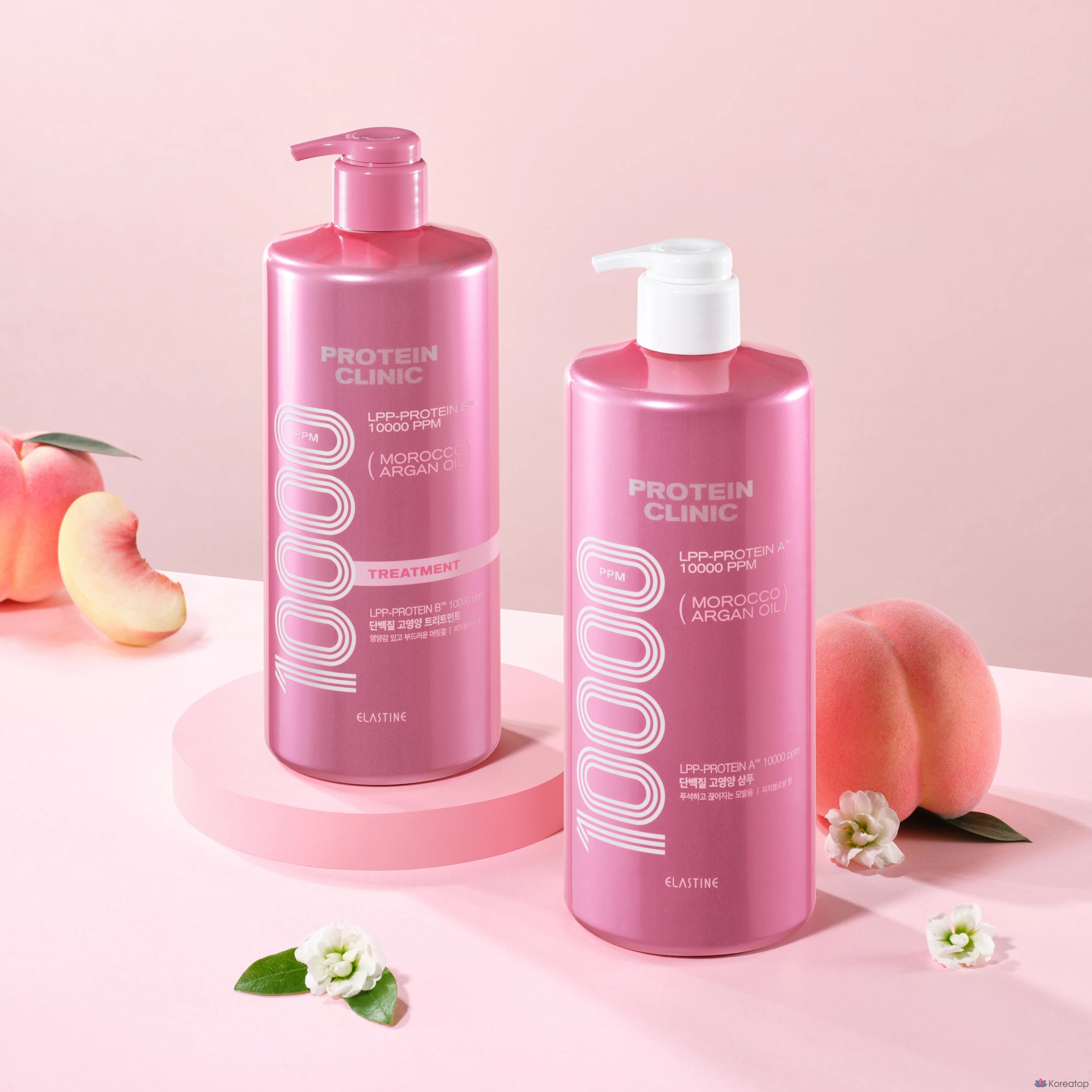 Эластиновый протеиновый комплекс Elastine Clinic 10000 с высоким содержанием белка, аромат персикового цветка, 1 л, 1 шт.