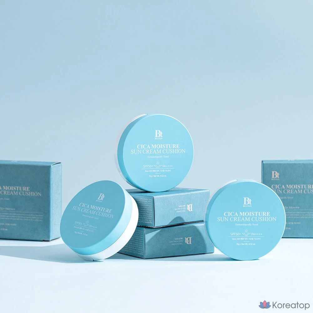 Benton Cica Moisture Family Tone-Up Sun Cushion SPF50+/PA++++, 1 шт., 15 г