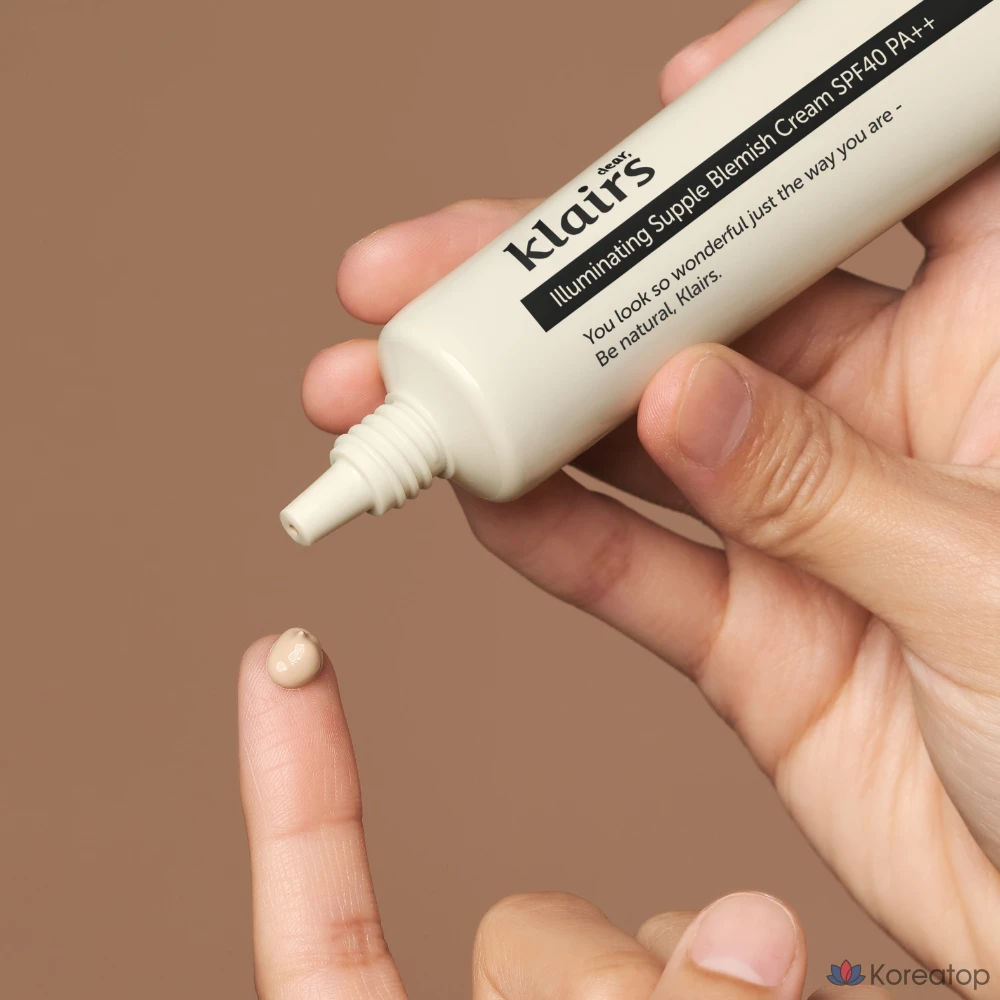 Крем для лица Dear, Klairs Illuminating Supple Blemish Cream SPF40 PA++, 1 шт., 40 мл, оттенок Natural Beige
