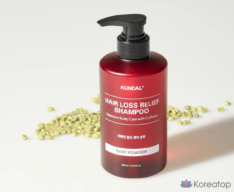 Функциональный шампунь Kundal против выпадения волос с кофеином, аромат детской присыпки, 500 мл, 1 шт.