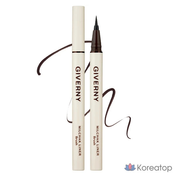 Подводка для глаз Giverny Close-Fitting Brush Liner, 0,6 г, 2 шт., черный/коричневый, 1 шт.