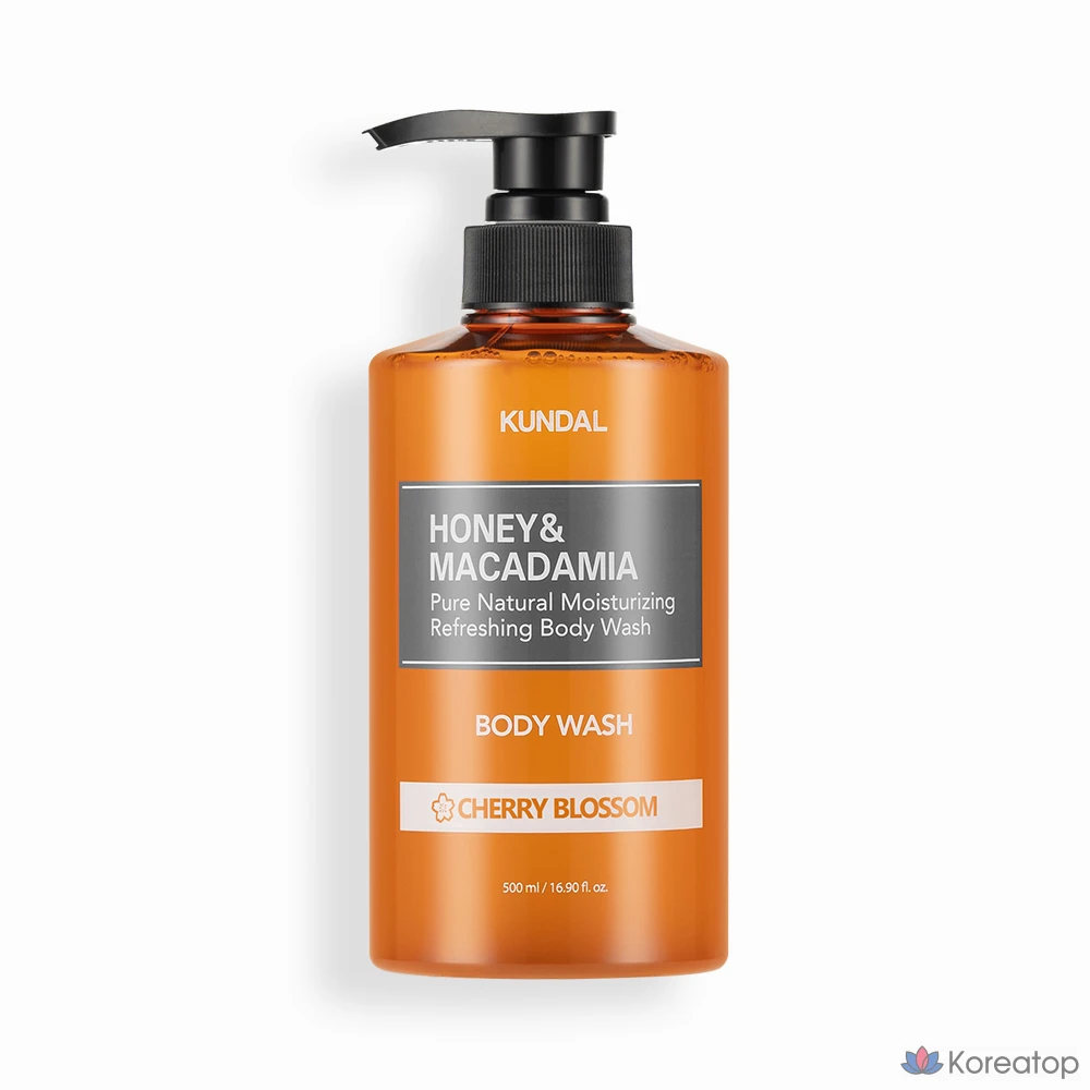 Гель для душа Kundal с медом и макадамией, аромат вишневого цвета, 500 мл, 1 шт.
