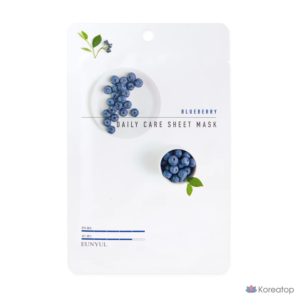Тканевая маска для лица Eunyul Silver Blueberry Daily Care, 1 упаковка, 60 листов, фото 2