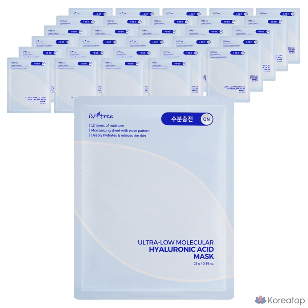 Маска для лица Isntree с ультранизкой молекулярной кислотой, 25 г, 10 штук, 4 упаковки.