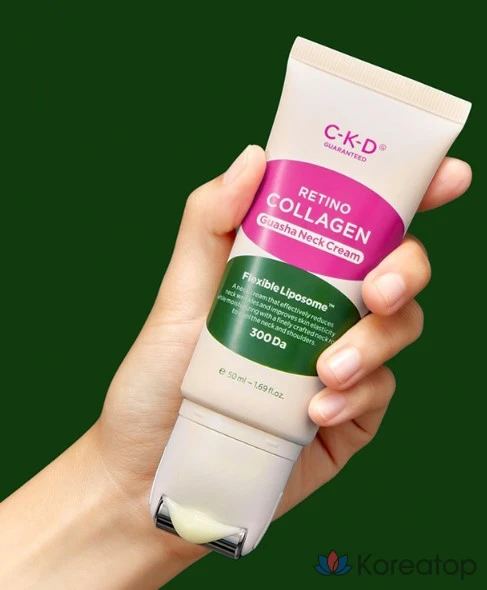 Крем от морщин на шее CKD Retino Collagen Low Molecular Weight 300 Guasha 50 мл + ампула с коллагеном 1 мл, 3 шт., 1 шт.