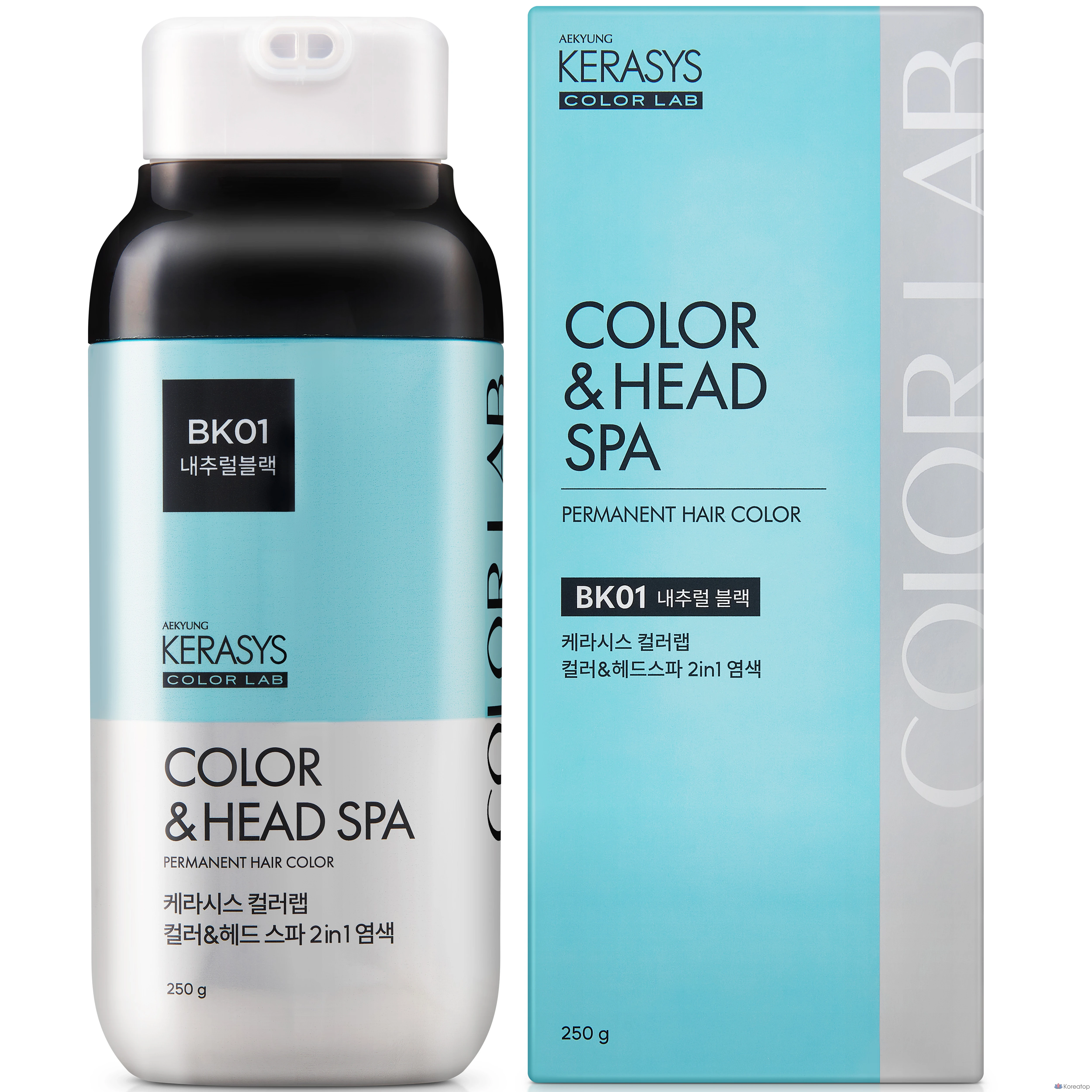Краска для волос KeraSys Color Head Spa, 250 г, 1 шт., натуральный черный.