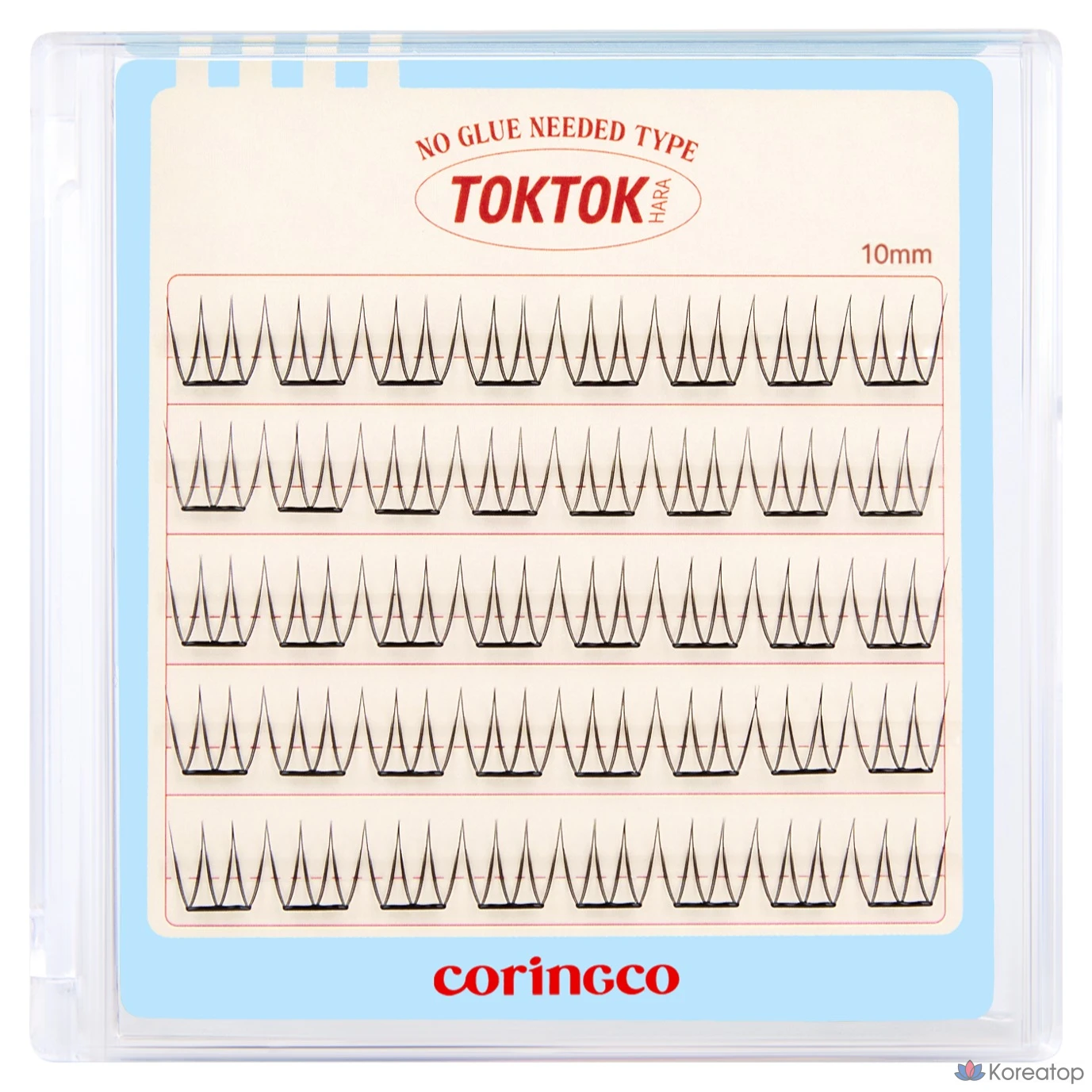 Накладные ресницы Corinco TokTok Hara без клея, 10 мм, 1 шт., черные.