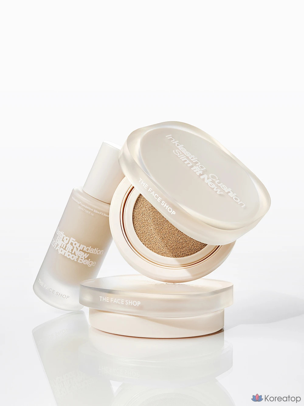 Тональный кушон-крем The Face Shop Ink Lasting Slim Fit New Cushion Foundation 12 г, V203 Натуральный бежевый, 1 шт., фото 9