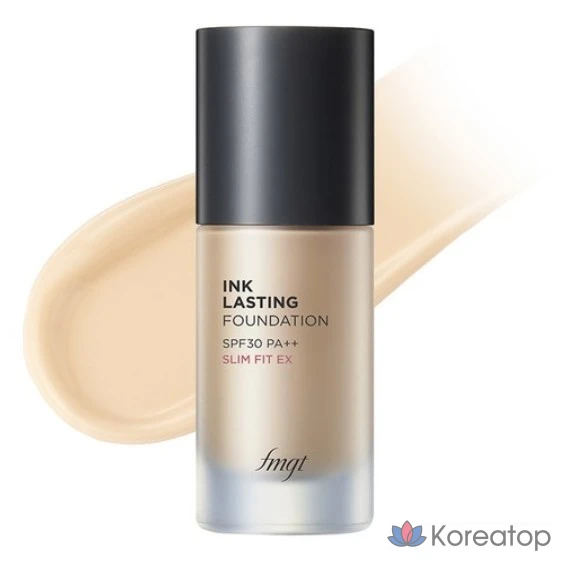 Тональный крем The Face Shop Ink Lasting Foundation Slim Fit, 30 мл, 1 шт., оттенок 201N «Абрикосово-бежевый».