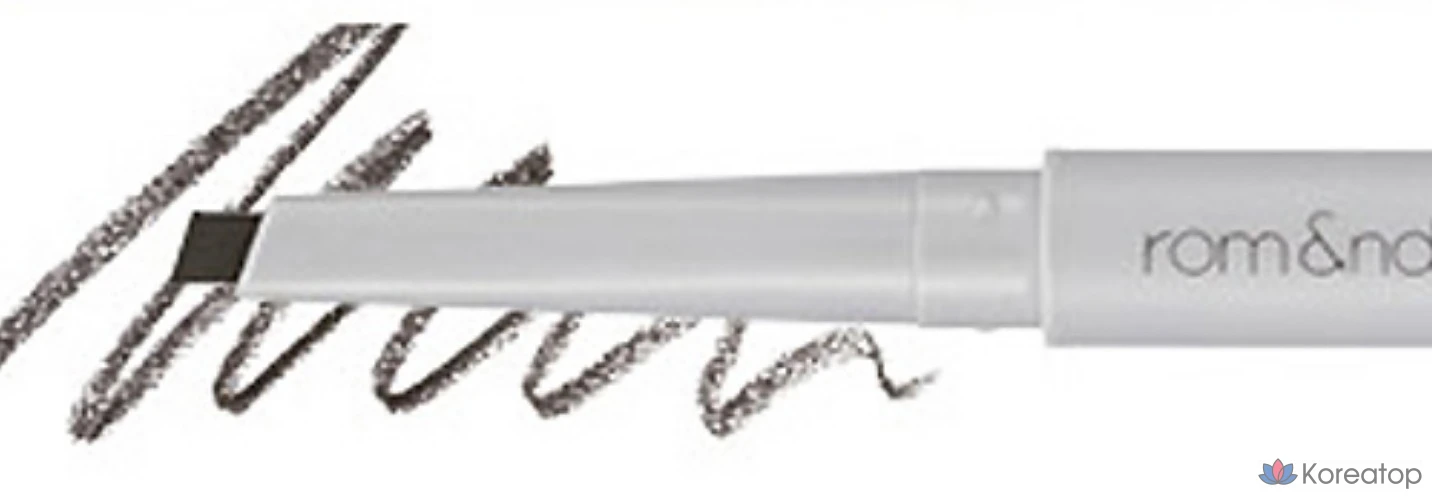 Карандаш для бровей ROM&ND Hanol Flat Eyebrow Auto Pencil, 0.17g, C1 Classic Gray, 1 шт., фото 2