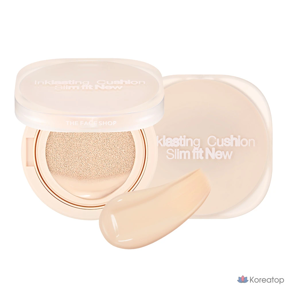 Тональный крем-кушон The Face Shop Ink Lasting Slim Fit New Cushion 12 г, V201 Абрикосово-бежевый, 1 шт.