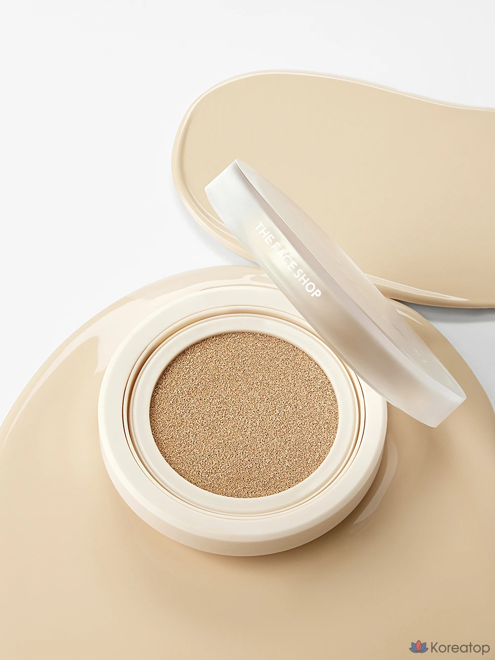 Тональный крем-кушон The Face Shop Ink Lasting Slim Fit New Cushion 12 г, V201 Абрикосово-бежевый, 1 шт., фото 3