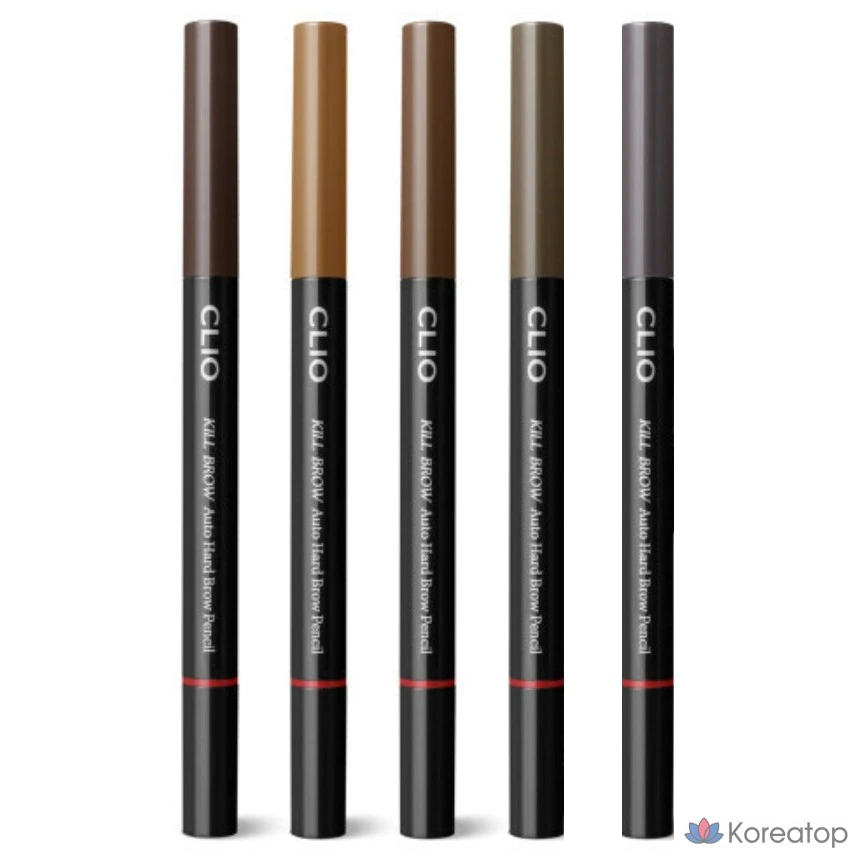 Карандаш для бровей Clio Kill Brow Auto Hard, 0,31 г, серо-коричневый, 1 шт.