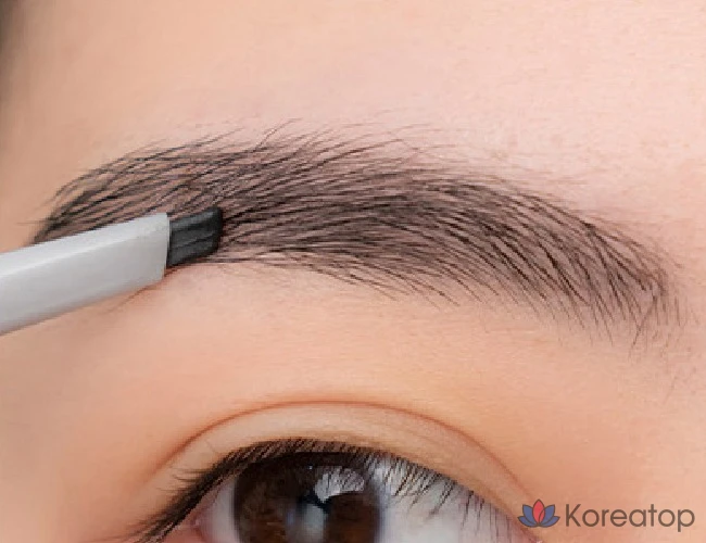 Карандаш для бровей ROM&ND Hanol Flat Eyebrow Auto Pencil, 0.17g, C1 Classic Gray, 1 шт., фото 8