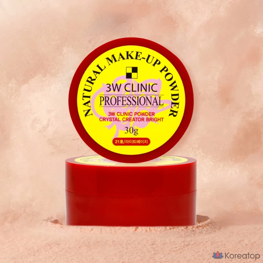 Натуральная пудра для макияжа Dodo 3W Clinic, 30 г, № 10, прозрачный перламутровый оттенок, 1 шт., фото 3