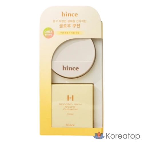 HINS SECOND SKIN GLOW Cushion 12 г + сменный блок (SPF50+), 1 шт., фарфоровый (№ 17), фото 2