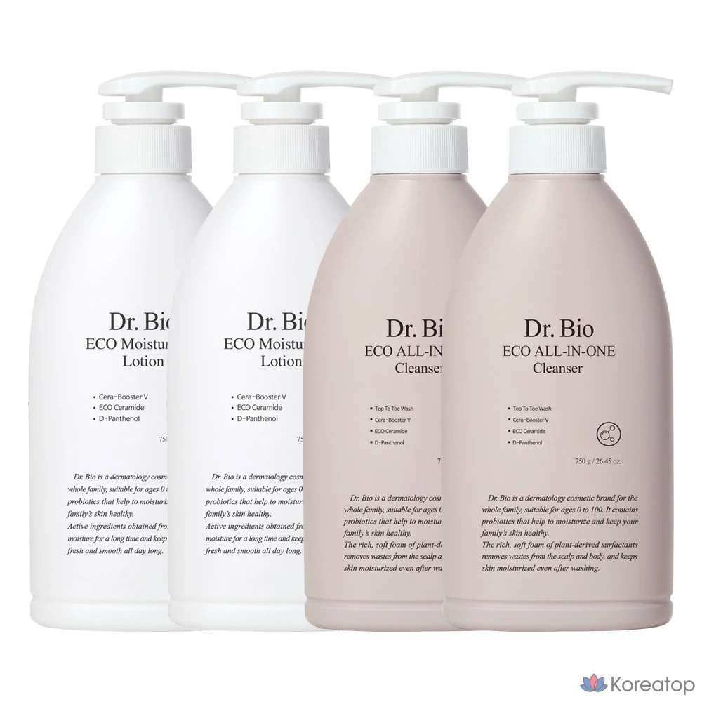 Лосьон для лица и тела Dr. Bio Eco 750 г + универсальное очищающее средство 750 г (2 комплекта)