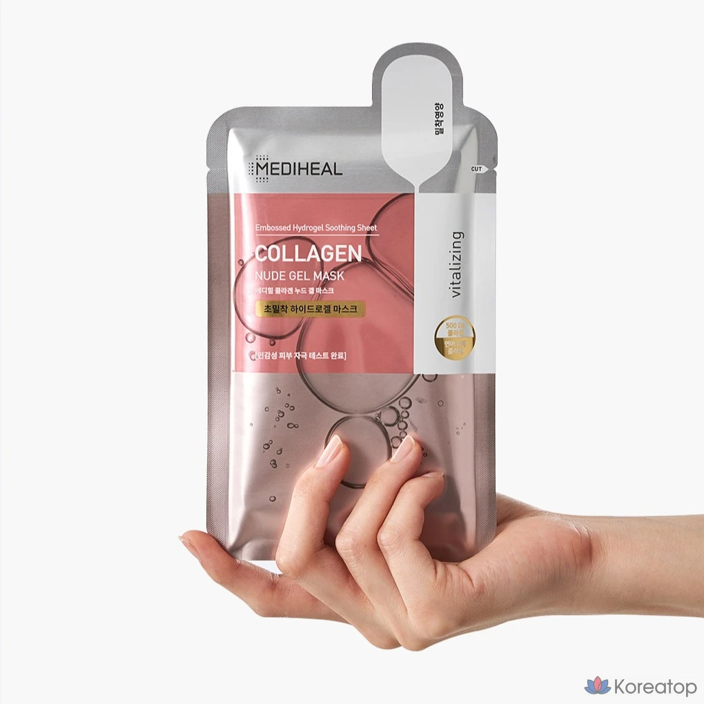 Тканевая маска для лица MEDIHEAL Collagen Nude Gel Mask, 40 шт., фото 4